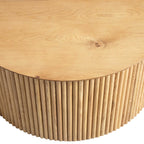 Maru Oak Round Coffee Table with Storage — Oak