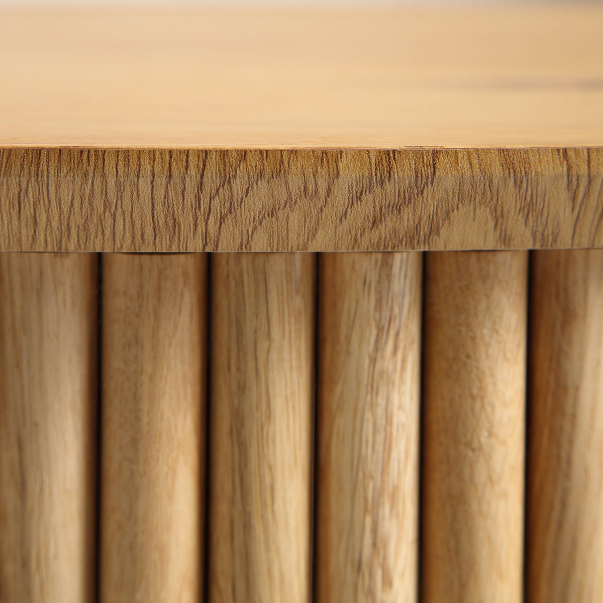 Maru Oak Round Coffee Table with Storage — Oak