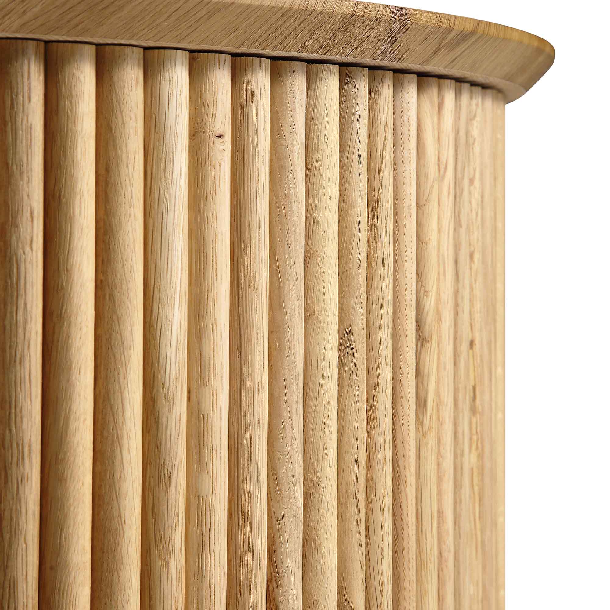 Maru Oak Round Coffee Table with Storage — Oak