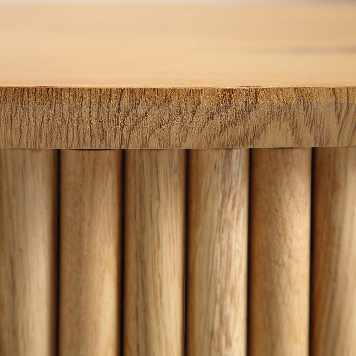 Maru Oak Round Coffee Table with Storage — Oak