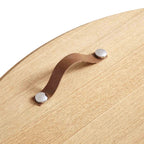 Maru Oak Round Coffee Table with Storage — Oak