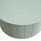 Maru Oak Round Coffee Table with Storage — Sage Green