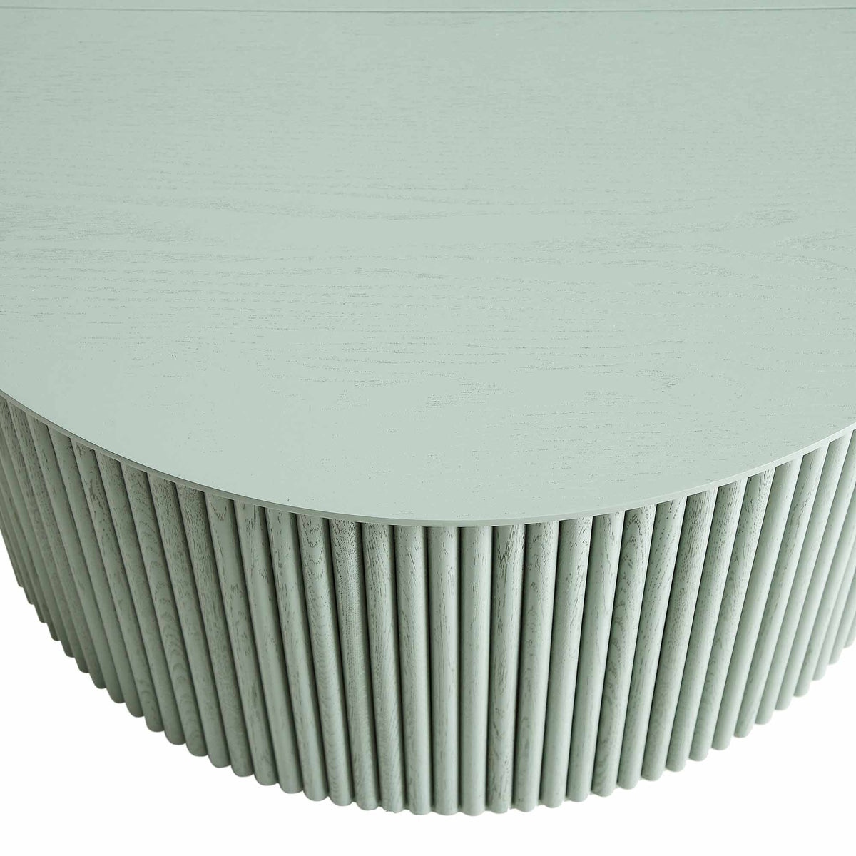 Maru Oak Round Coffee Table with Storage — Sage Green