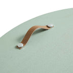 Maru Oak Round Coffee Table with Storage — Sage Green