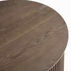 Maru Oak Round Coffee Table with Storage — Silver Oak