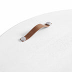 Maru Oak Round Coffee Table with Storage — Washed White