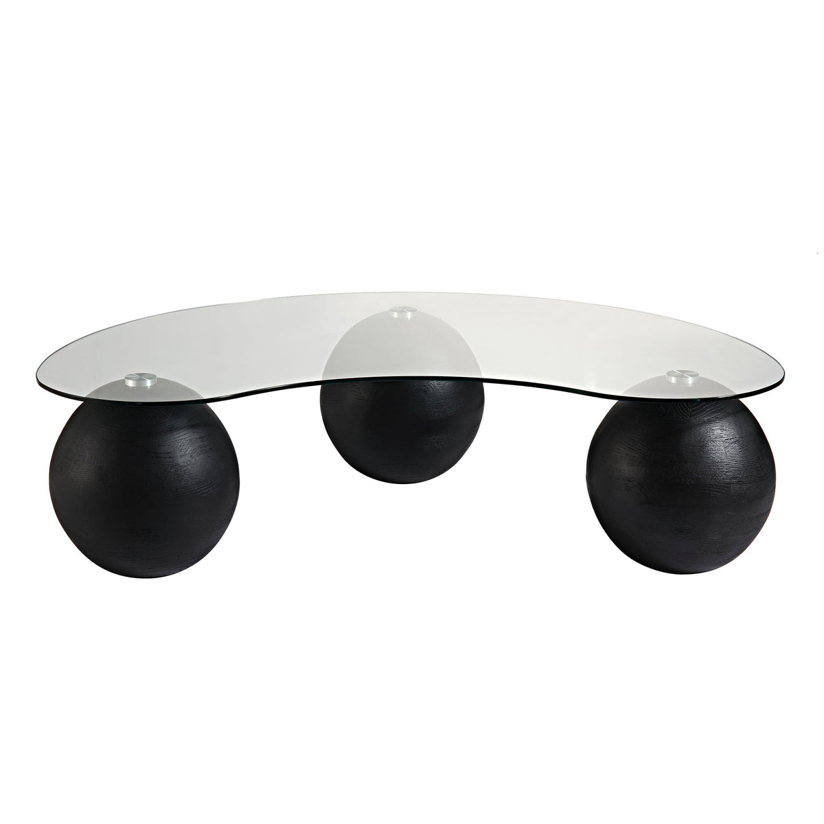 Sveti Curved Glass Coffee Table — Black