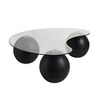Sveti Curved Glass Coffee Table — Black