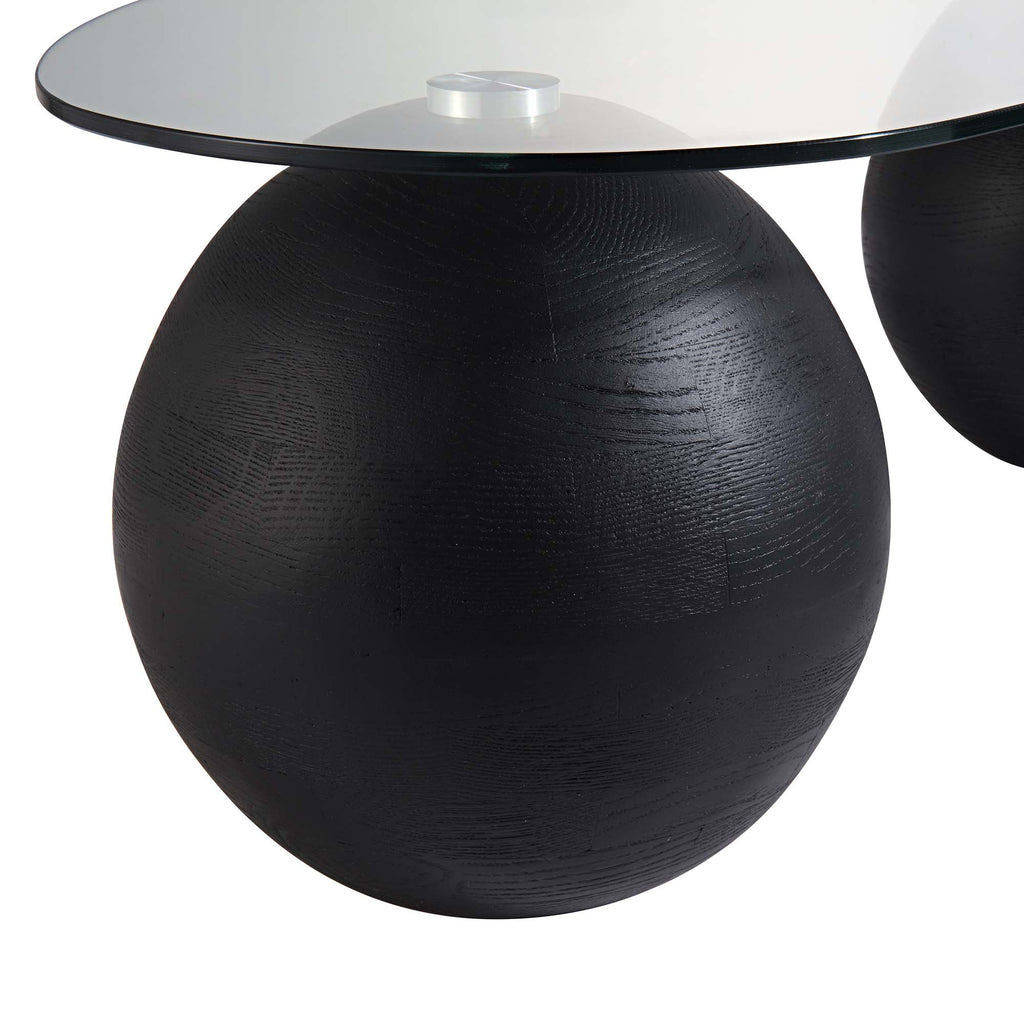Sveti Curved Glass Coffee Table — Black