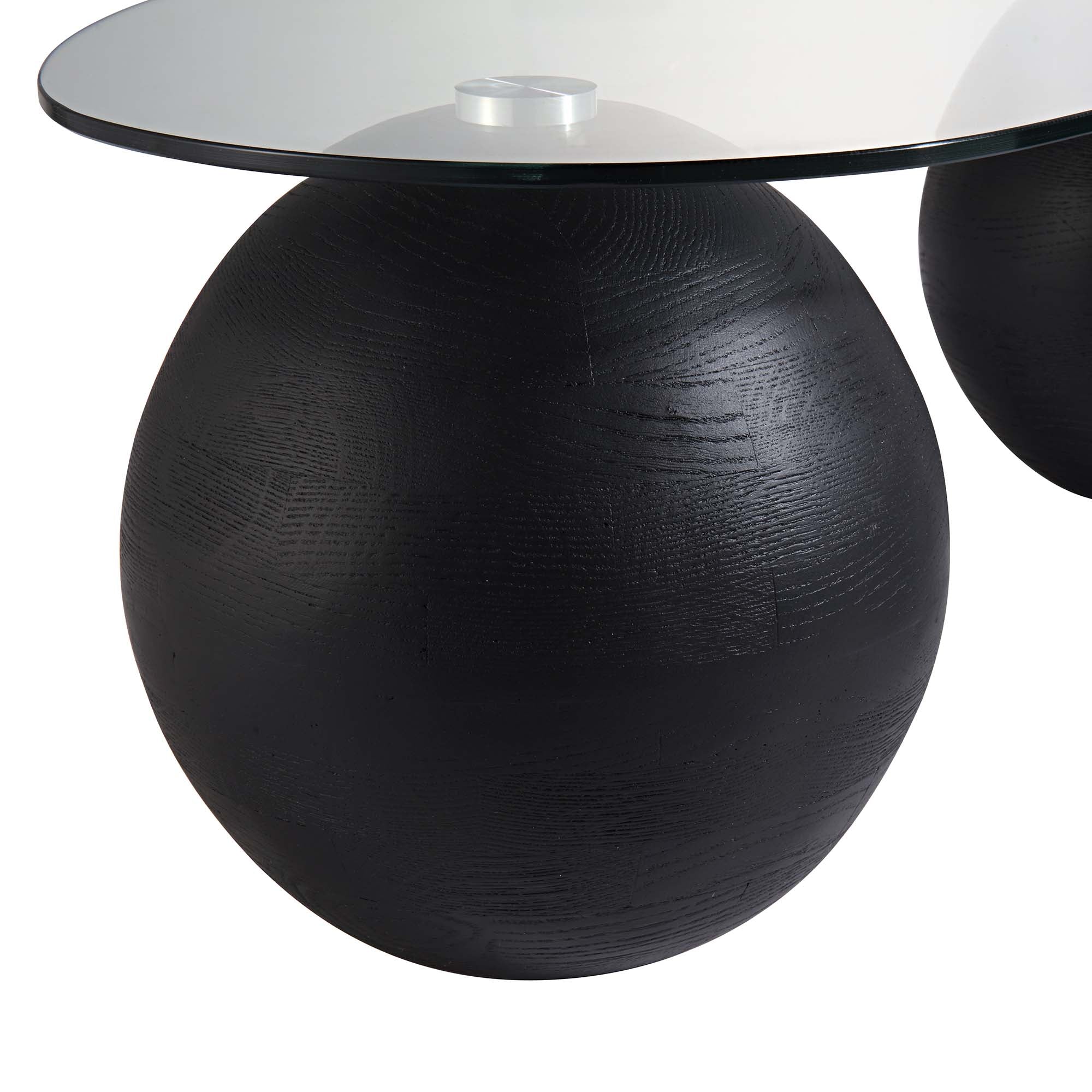 Sveti Curved Glass Coffee Table — Black