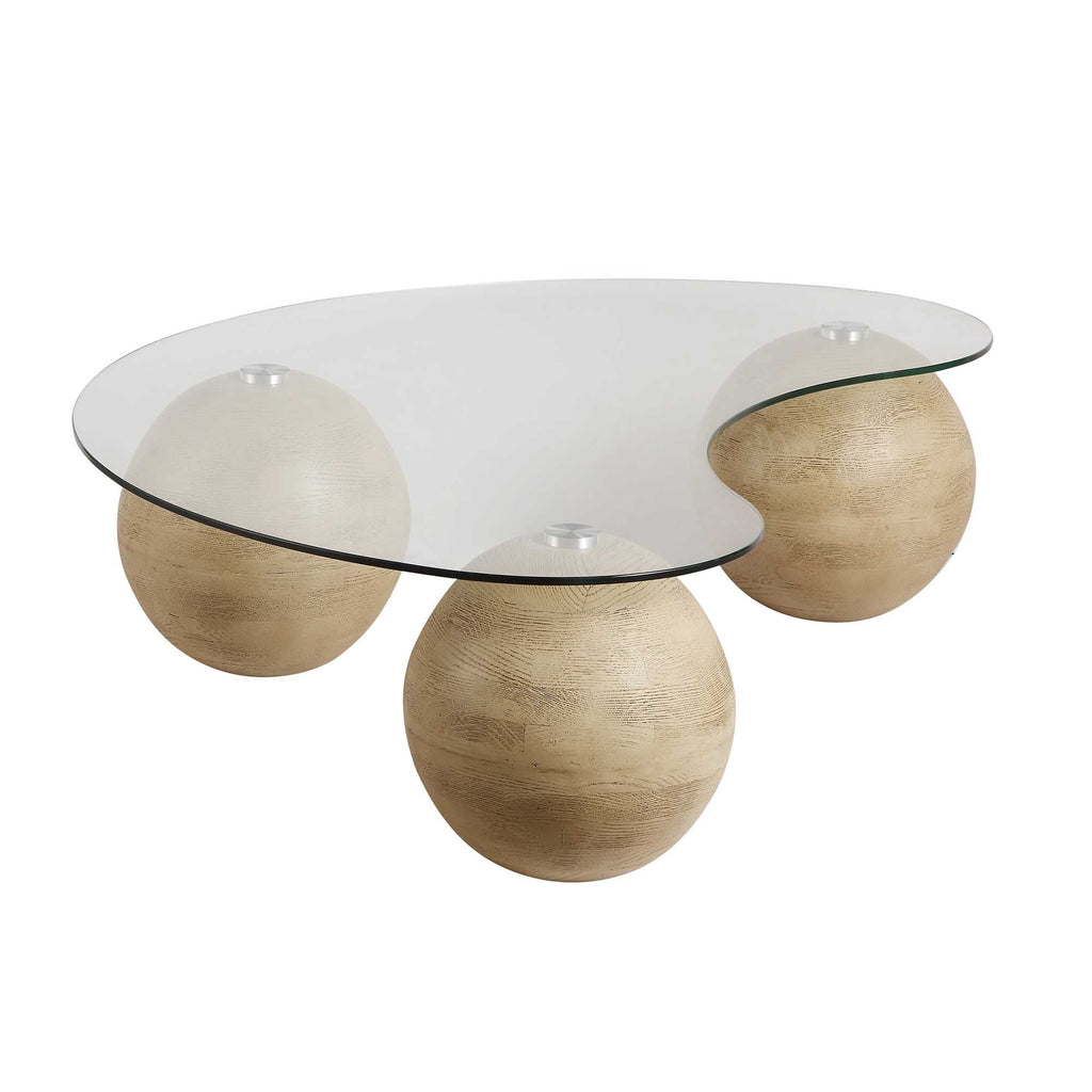 Sveti Curved Glass Coffee Table — Natural