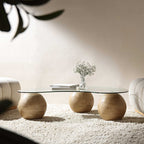 Sveti Curved Glass Coffee Table — Natural