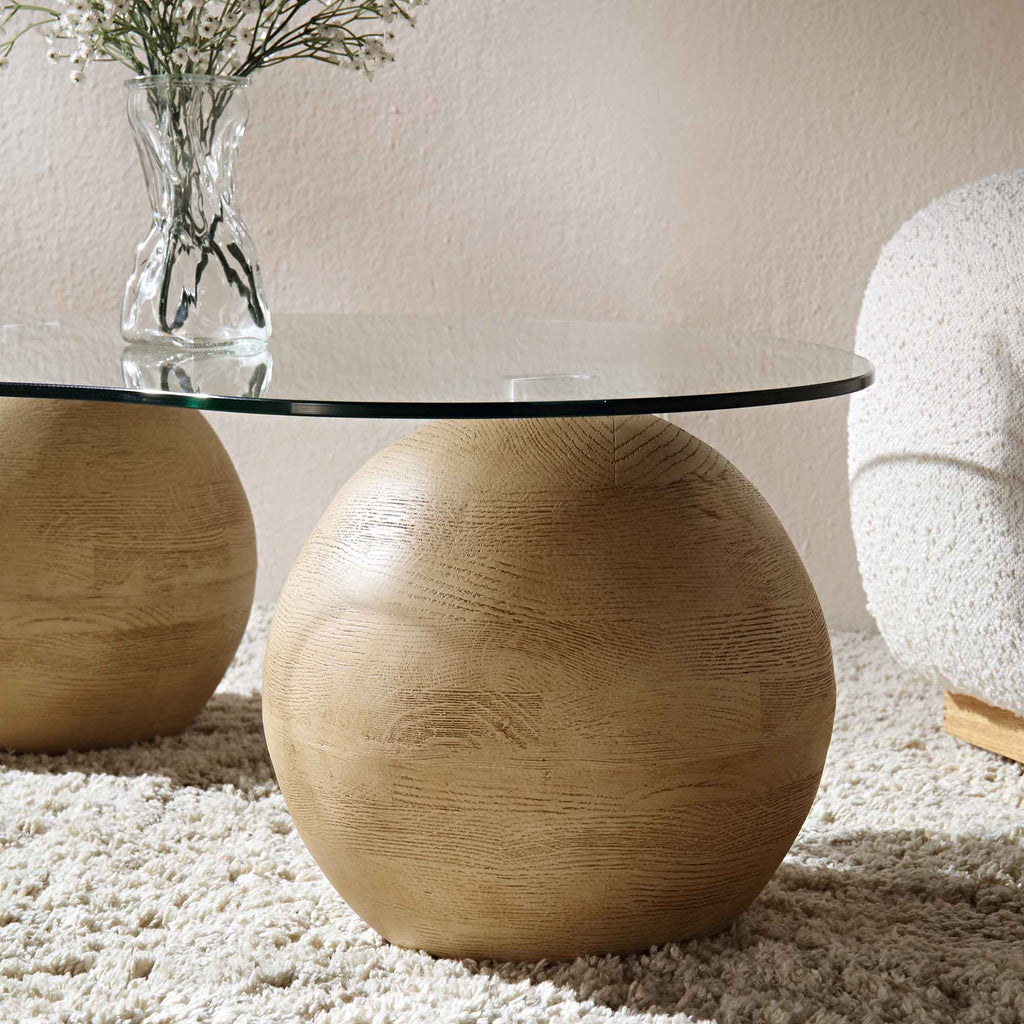 Sveti Curved Glass Coffee Table — Natural