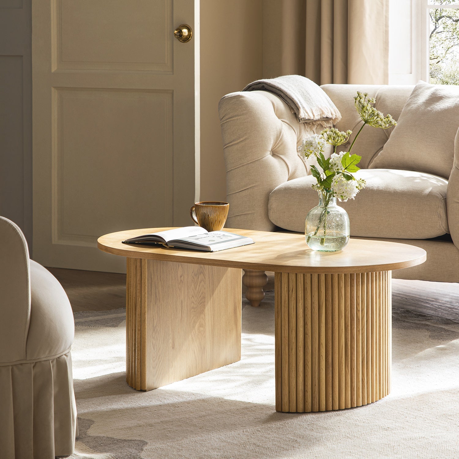 Maru Oval Coffee Table — Oak