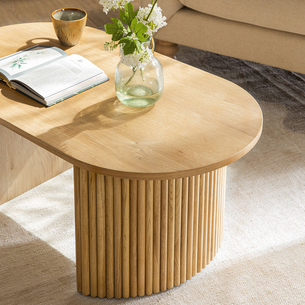 Maru Oval Coffee Table — Oak