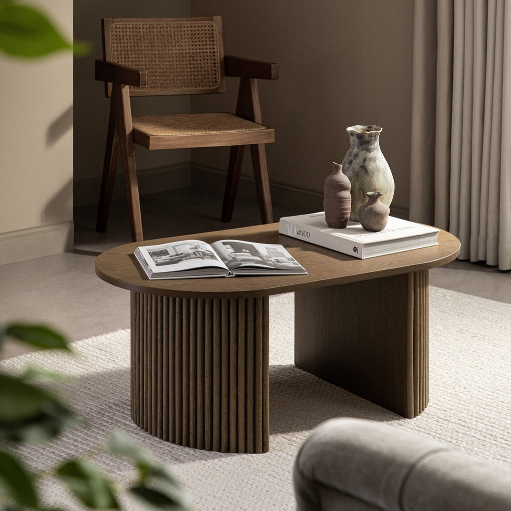 Maru Oval Coffee Table — Silver Oak
