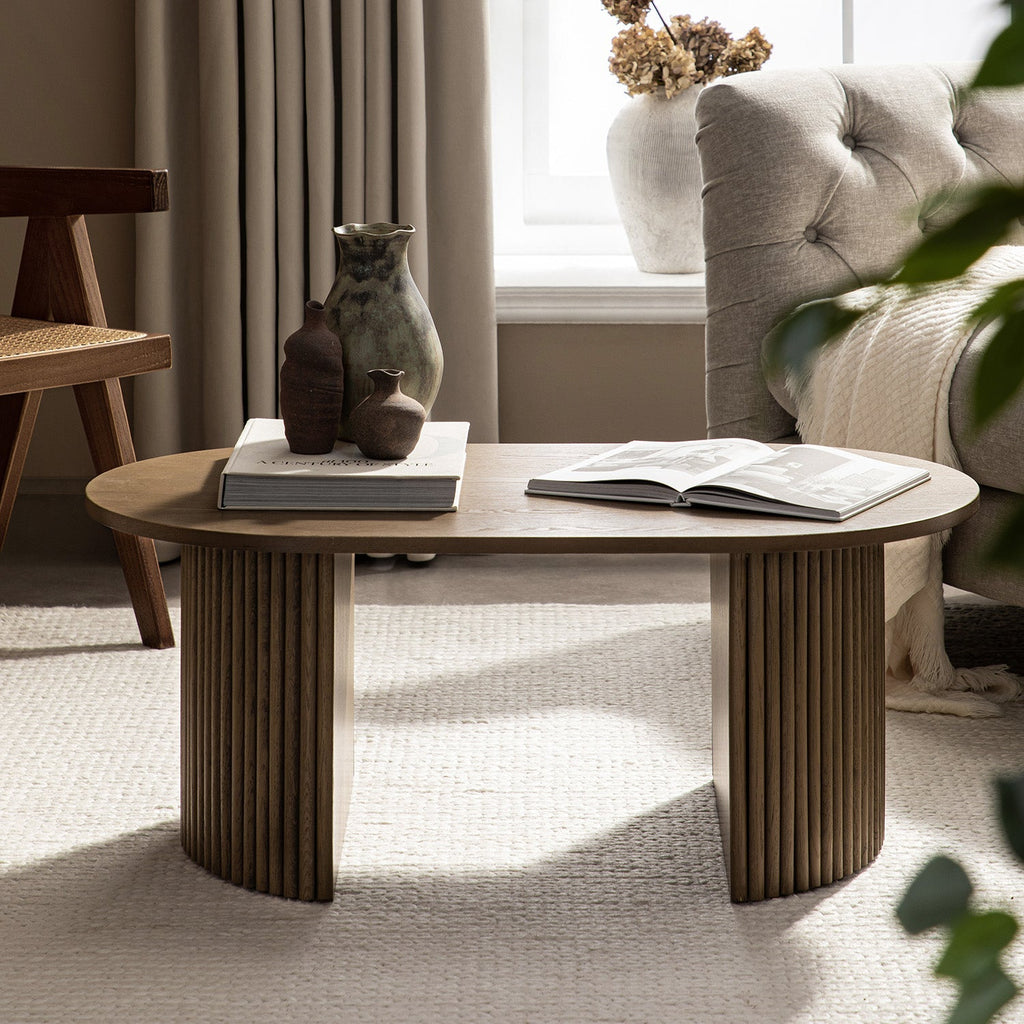 Maru Oval Coffee Table — Silver Oak