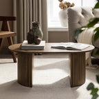 Maru Oval Coffee Table — Silver Oak