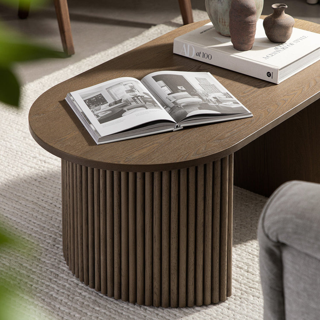 Maru Oval Coffee Table — Silver Oak
