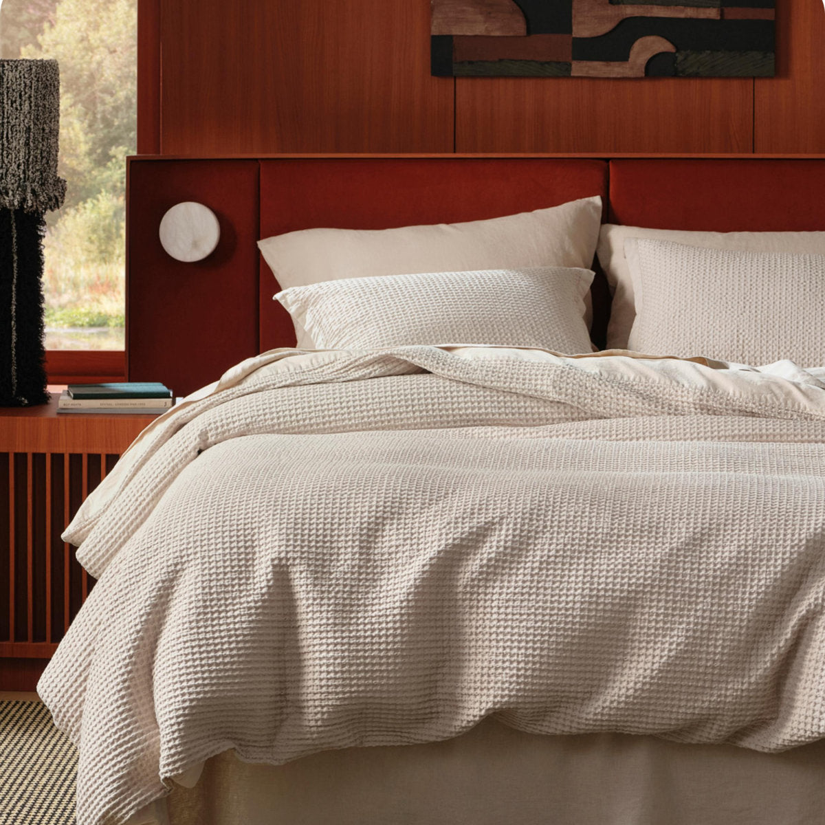 Juniper Waffle Weave Cotton Duvet Cover Set
