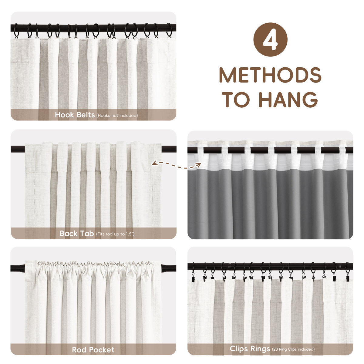 Aspen Faux Linen Blackout Curtains