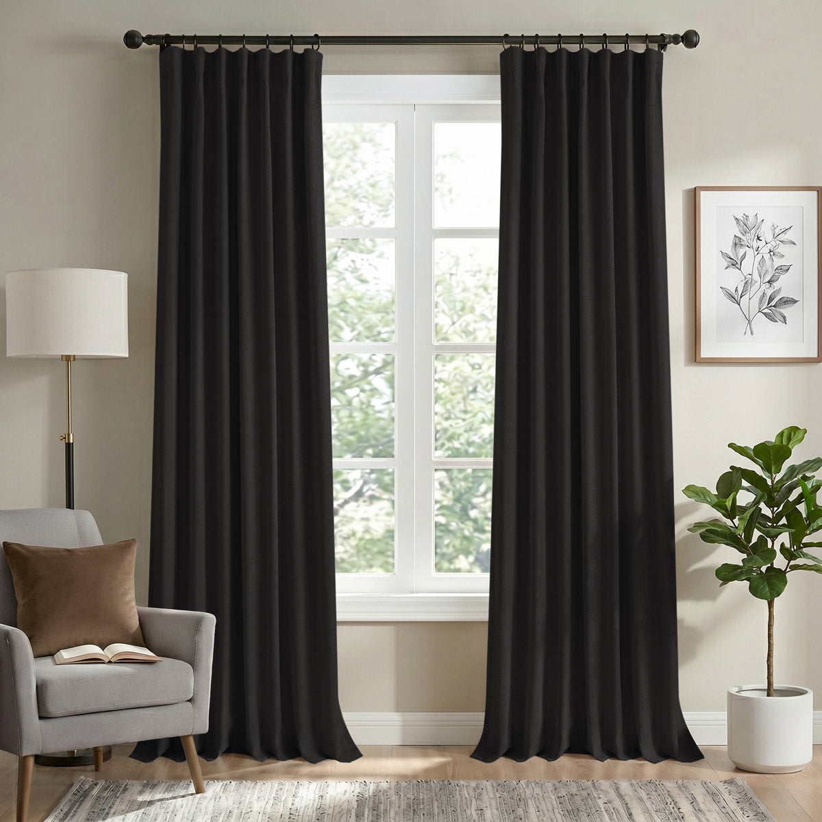 Aspen Faux Linen Blackout Curtains