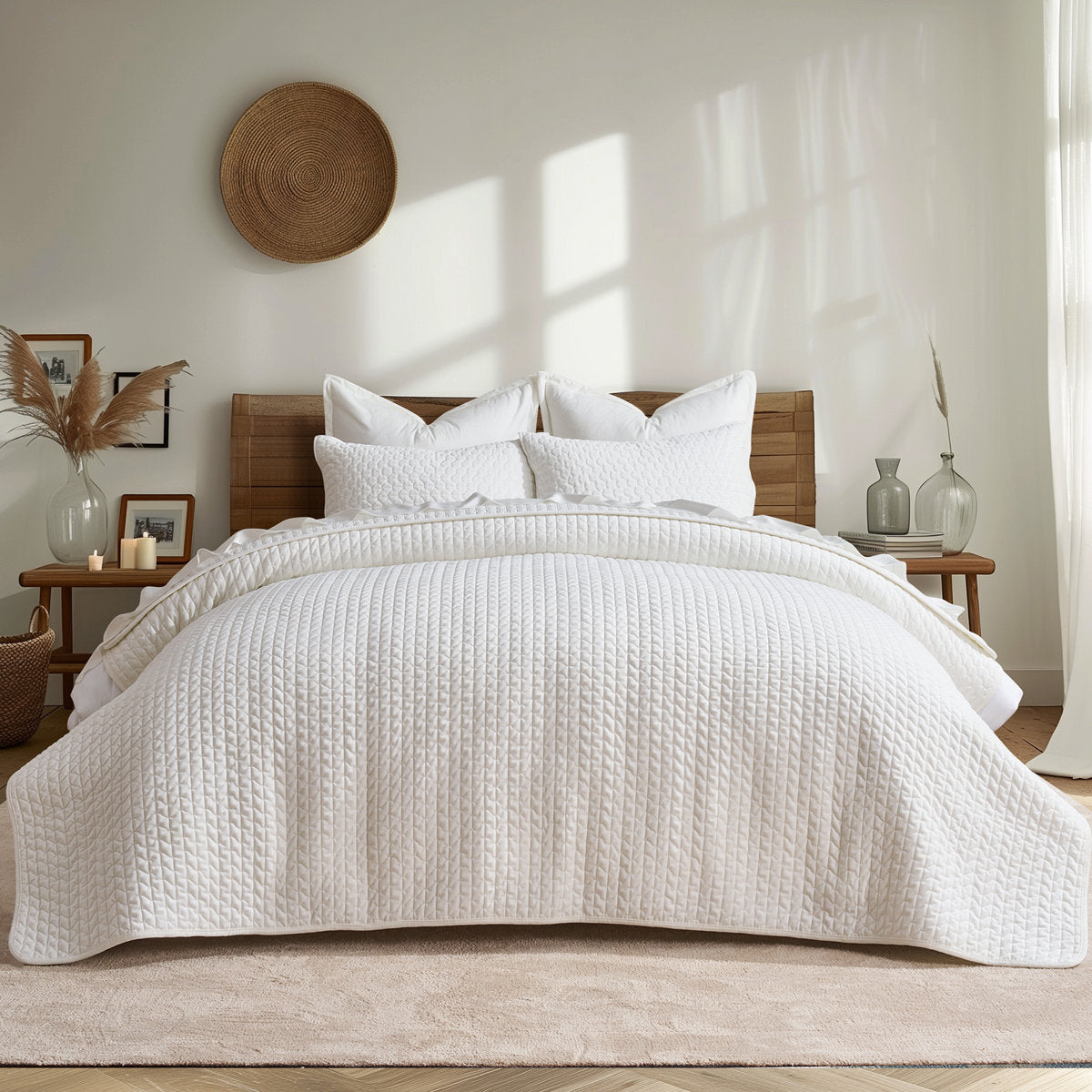 Hazel Cross-Stitch Velvet Quilt Set
