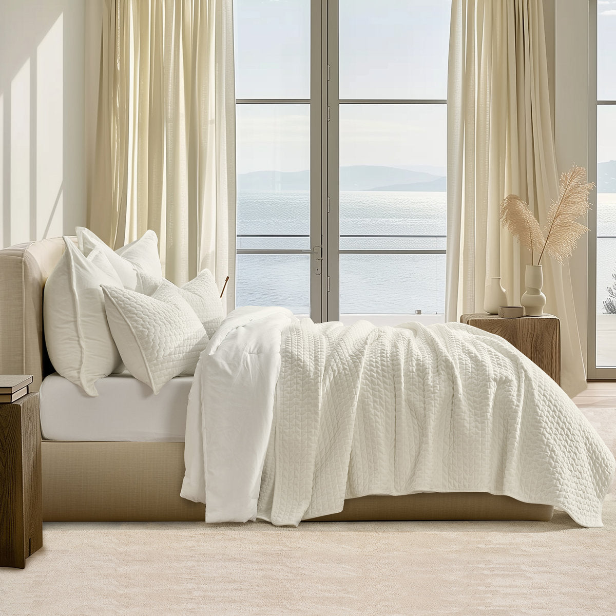 Hazel Cross-Stitch Velvet Quilt Set