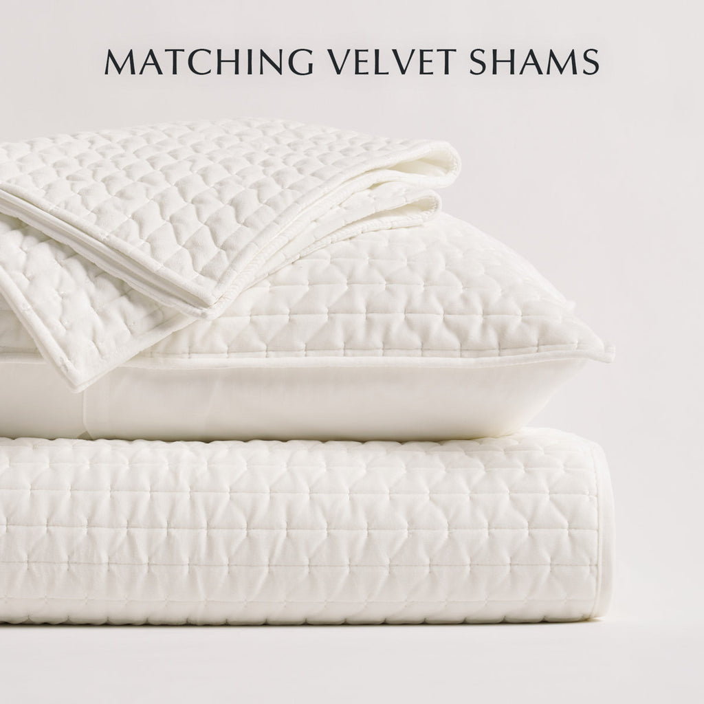 Hazel Cross-Stitch Velvet Quilt Set