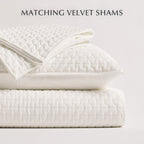 Hazel Cross-Stitch Velvet Quilt Set