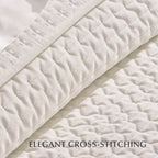 Hazel Cross-Stitch Velvet Quilt Set