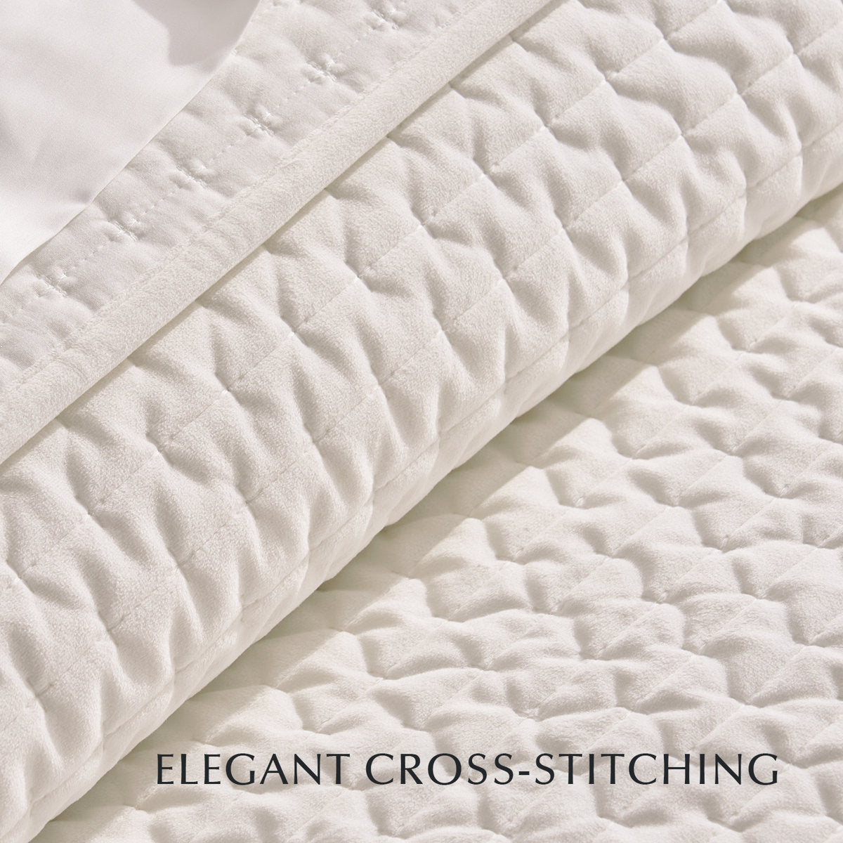 Hazel Cross-Stitch Velvet Quilt Set