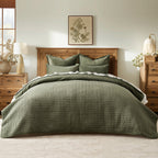 Hazel Cross-Stitch Velvet Quilt Set