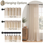 Elara Faux Linen Semi-Sheer Curtains, Set of 2