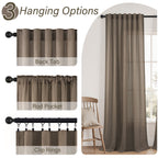 Elara Faux Linen Semi-Sheer Curtains, Set of 2