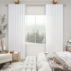 Elara Faux Linen Semi-Sheer Curtains, Set of 2