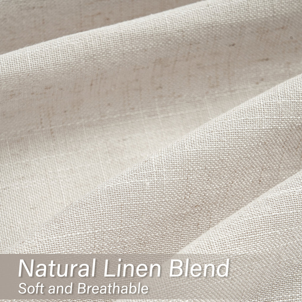 Elara Faux Linen Semi-Sheer Curtains, Set of 2
