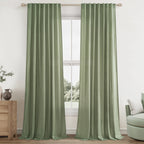 Elara Faux Linen Semi-Sheer Curtains, Set of 2