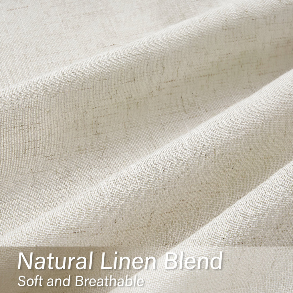 Elara Faux Linen Semi-Sheer Curtains, Set of 2