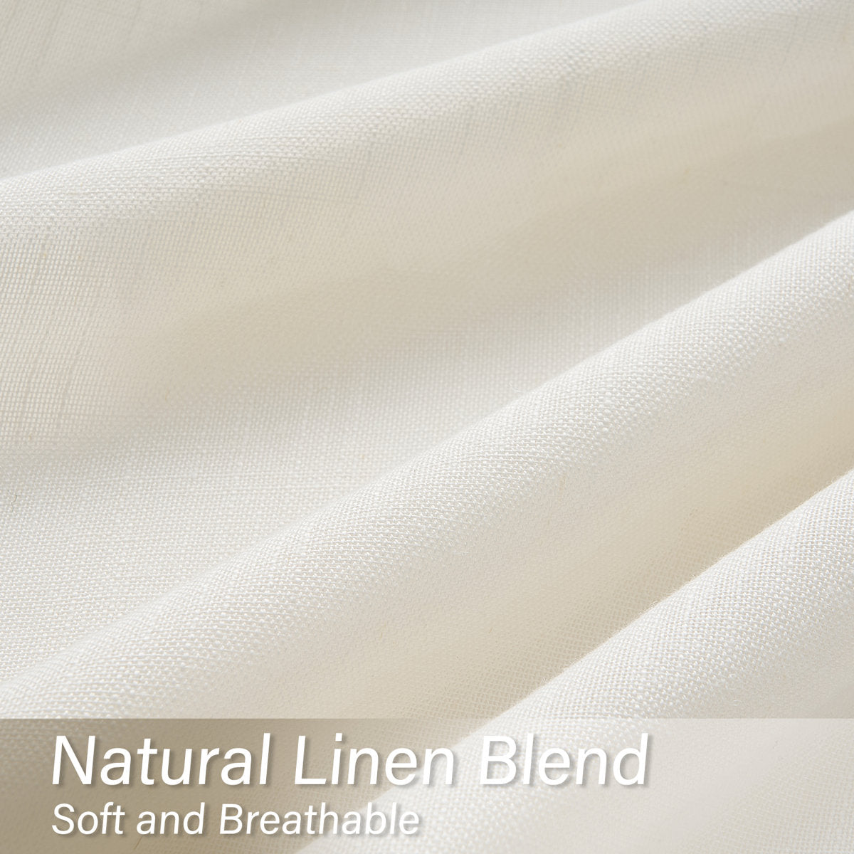 Elara Faux Linen Semi-Sheer Curtains, Set of 2