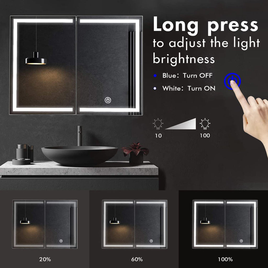 Marden LED Lighted Medicine Cabinet, Surface Mount