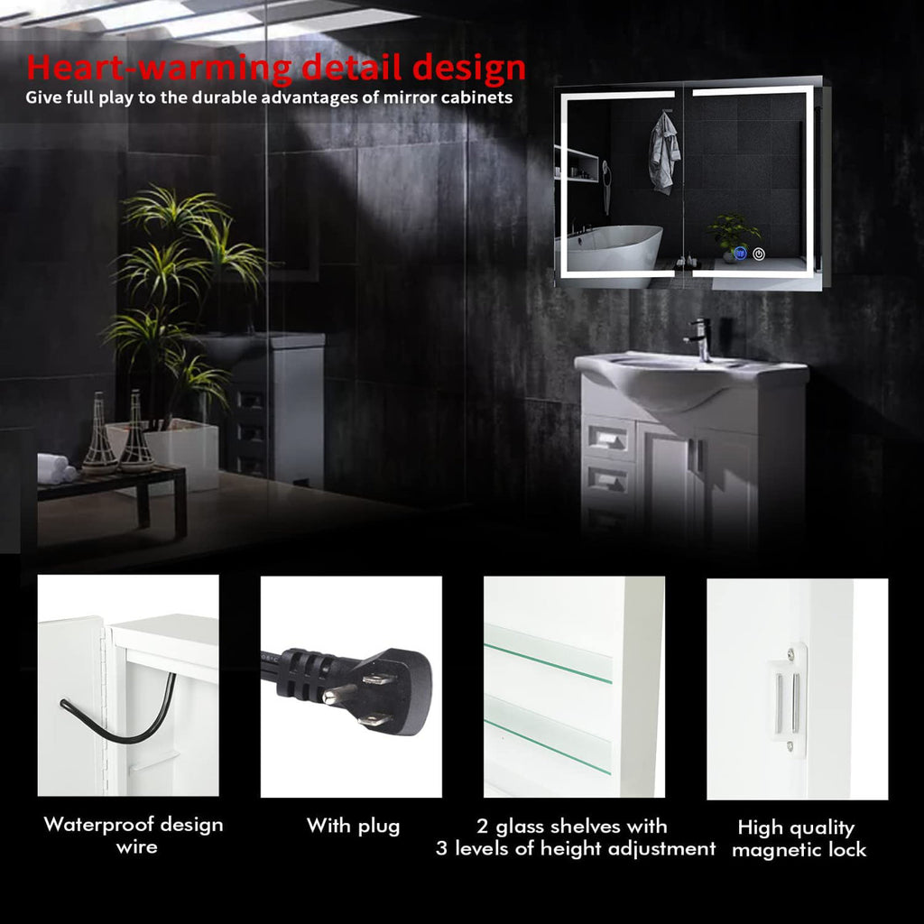 Marden LED Lighted Medicine Cabinet, Surface Mount