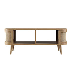 Izzy Curved Rattan Coffee Table — Natural