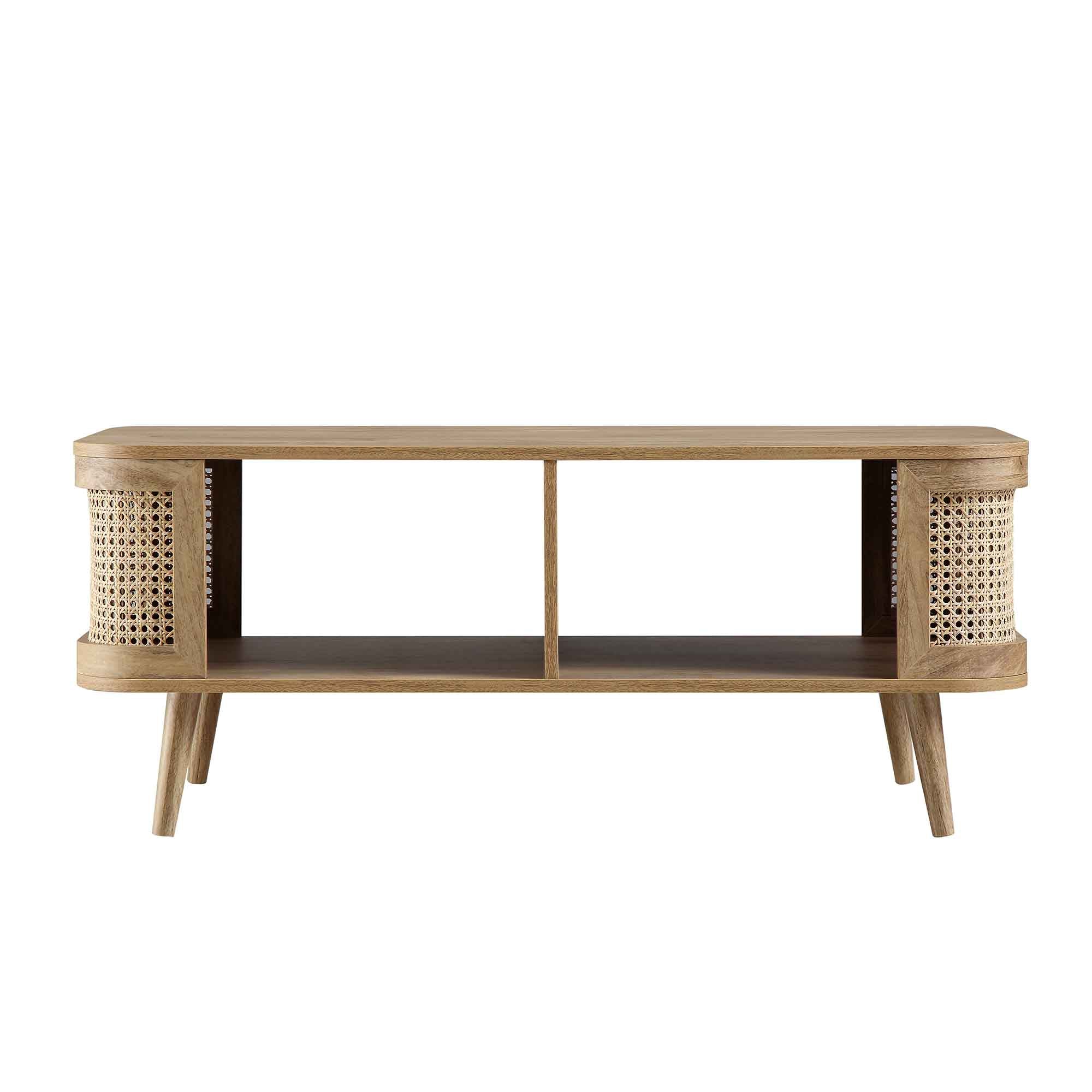 Izzy Curved Rattan Coffee Table — Natural