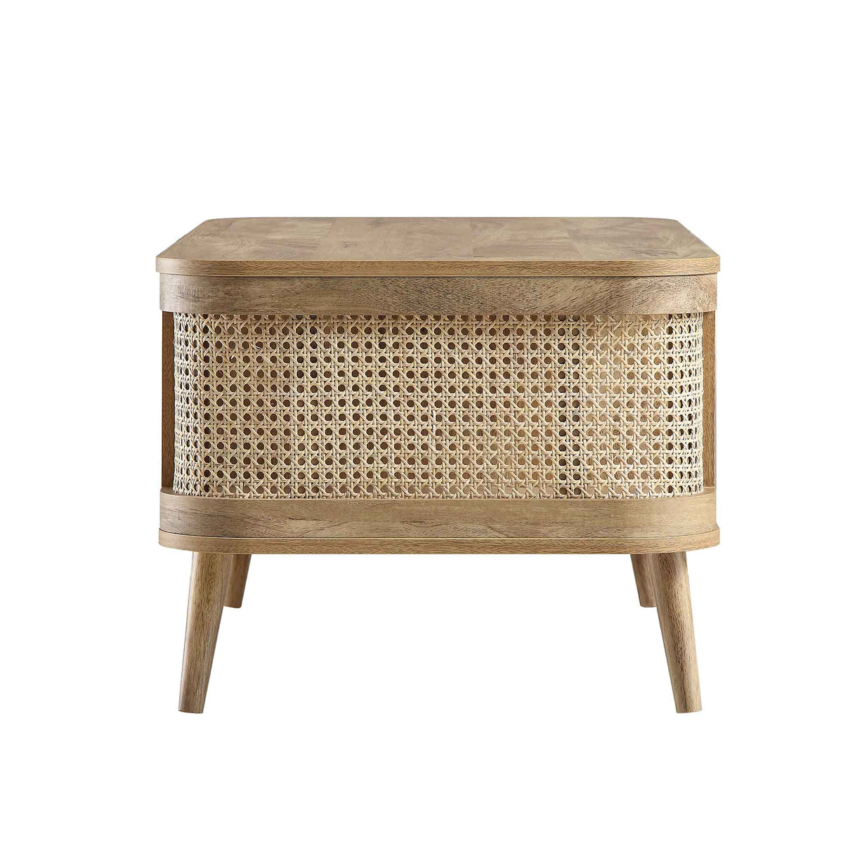Izzy Curved Rattan Coffee Table — Natural