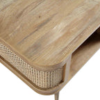 Izzy Curved Rattan Coffee Table — Natural