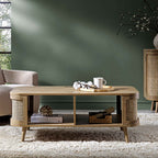 Izzy Curved Rattan Coffee Table — Natural