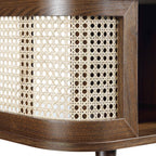 Izzy Curved Rattan Coffee Table — Walnut