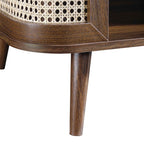 Izzy Curved Rattan Coffee Table — Walnut