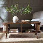 Izzy Curved Rattan Coffee Table — Walnut